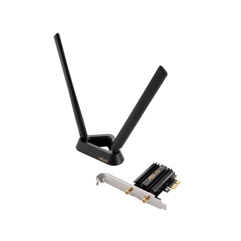 Asus pce-axe59bt wifi si bluetooth 5.2 pcie adapter, wi-fi 6, 2.4ghz / 5ghz / 6ghz, greutate: 78.4g, 2 x antene externe, pci-express x 1.,  Routere Wireless | electropc.ro