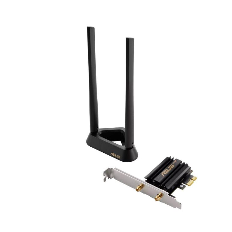 Asus pce-axe59bt wifi si bluetooth 5.2 pcie adapter, wi-fi 6, 2.4ghz / 5ghz / 6ghz, greutate: 78.4g, 2 x antene externe, pci-express x 1.,  Routere Wireless | electropc.ro