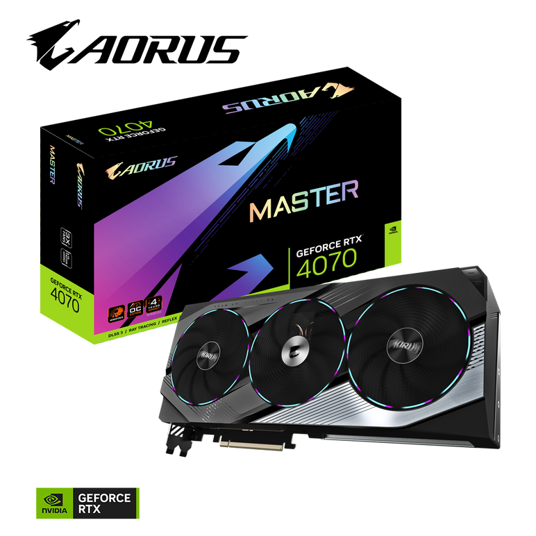Placa video gigabyte aorus geforce rtx 4070 master 12g, 3x displayport, 1x hdmi, 12gb gddr6x, 2595mhz, 192bit, pci-e 4.0 x16,  Placi video | electropc.ro