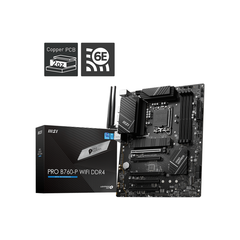 Placa de baza msi pro b760-p wifi ddr4 lga1700  specifications model name pro b760-p wifi ddr4 cpu support supports 12th/ 13th gen intel® core™ processors, pentium® gold and celeron® processors cpu socket lga 1700 chipset intel® b760 chipset expansion slo,  Placi de baza | electropc.ro