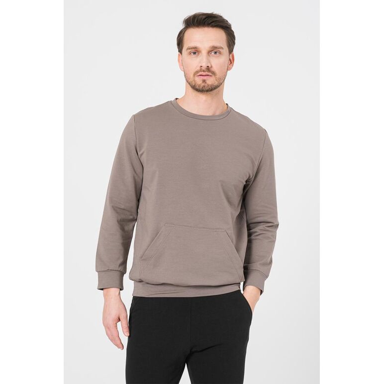 Bluza coton casual barbati taupe-xxl,  Hanorace | electropc.ro