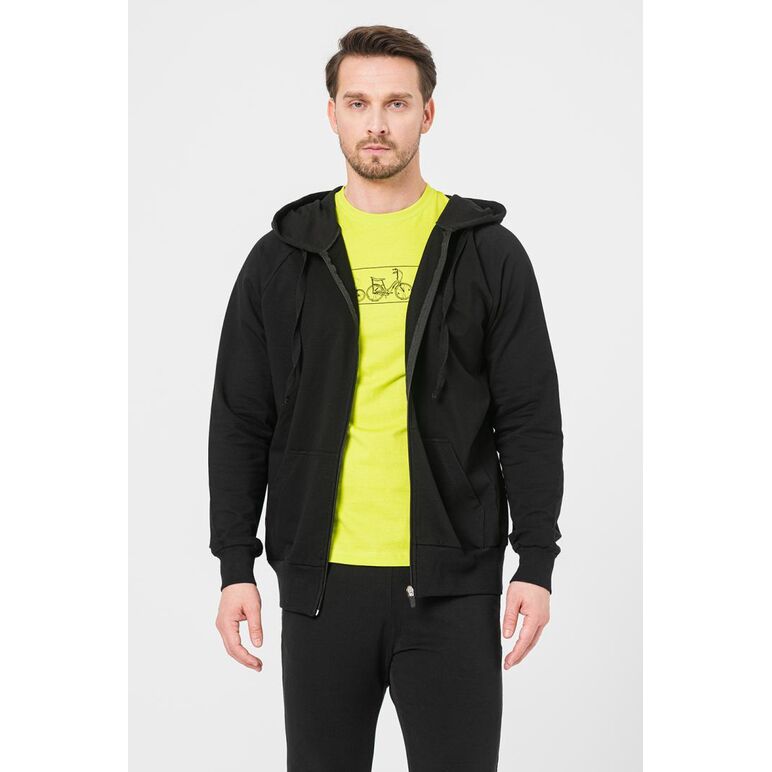 Hanorac coton casual barbati black-l,  Hanorace | electropc.ro