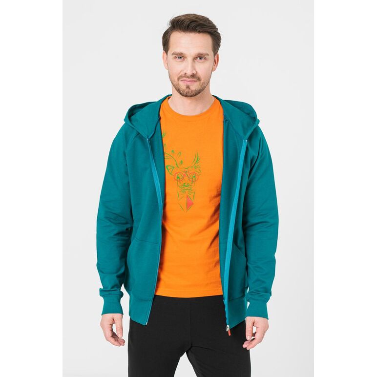Hanorac coton casual barbati petrol-l,  Hanorace | electropc.ro