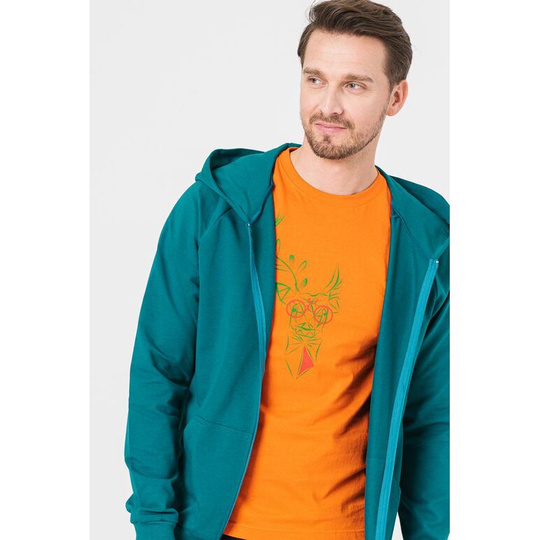 Hanorac coton casual barbati petrol-s,  Hanorace | electropc.ro
