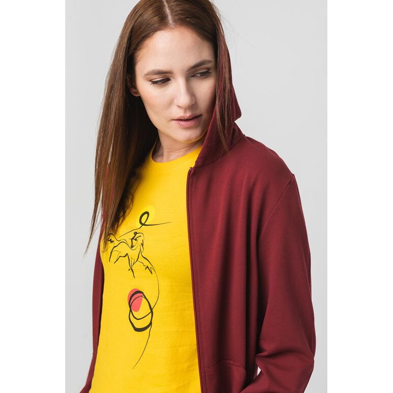 Hanorac coton casual femei burgundy-s,  Hanorace | electropc.ro