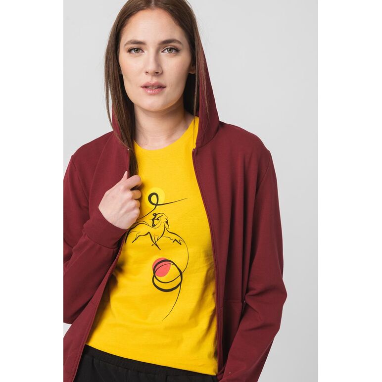 Hanorac coton casual femei burgundy-s,  Hanorace | electropc.ro