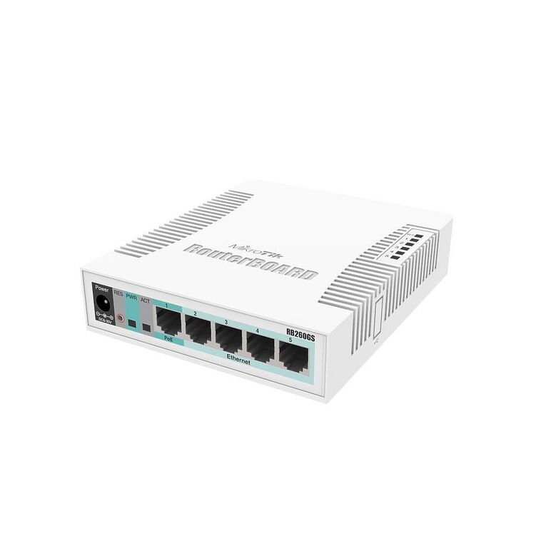 Switch mikrotik rb260gs, 5xlan gigabit, sfp cage, smart, plastic case ,swos,  Switch-uri | electropc.ro