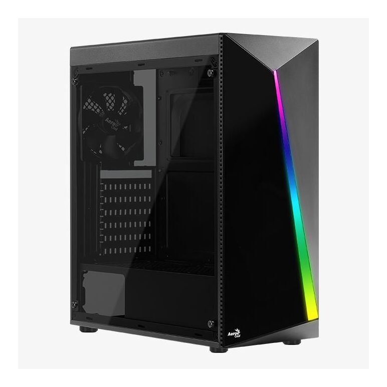 Carcasa aerocool shard neagra, spcc steel atx mid tower, fara sursa (tipatx, montata jos), interior vopsit negru, 2x3.5" (intern), 2 x2.5"(intern), fata – 3x 120mm fans (optional), spate – 1x 120mm fan(inclus), tavan – 2x 120mm fans (optional), podea – 2x,  Carcase | electropc.ro