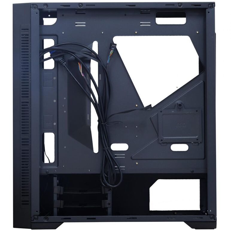 Carcasa spacer strike, atx, midtower, gaming, fara sursa, sticla securizata, usb 2.0 x 2, usb 3.0 x 1, psu shroud, black „spcs-gc-strike”,  Carcase | electropc.ro