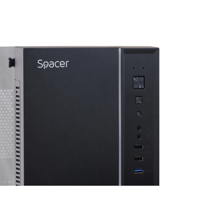 Carcasa spacer strike, atx, midtower, gaming, fara sursa, sticla securizata, usb 2.0 x 2, usb 3.0 x 1, psu shroud, black „spcs-gc-strike”,  Carcase | electropc.ro