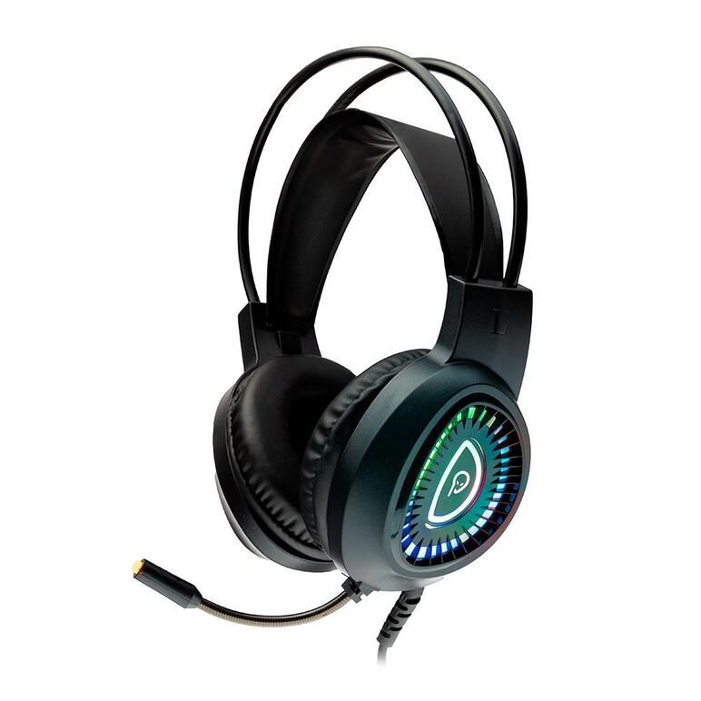 Casti cu micr. spacer gaming, rgb, cu fir, 2x jack 3.5mm, 1x usb pentru iluminare, driver 40mm, control volum pe casca, microfon pe brat, reglabile, negru,  Casti audio | electropc.ro