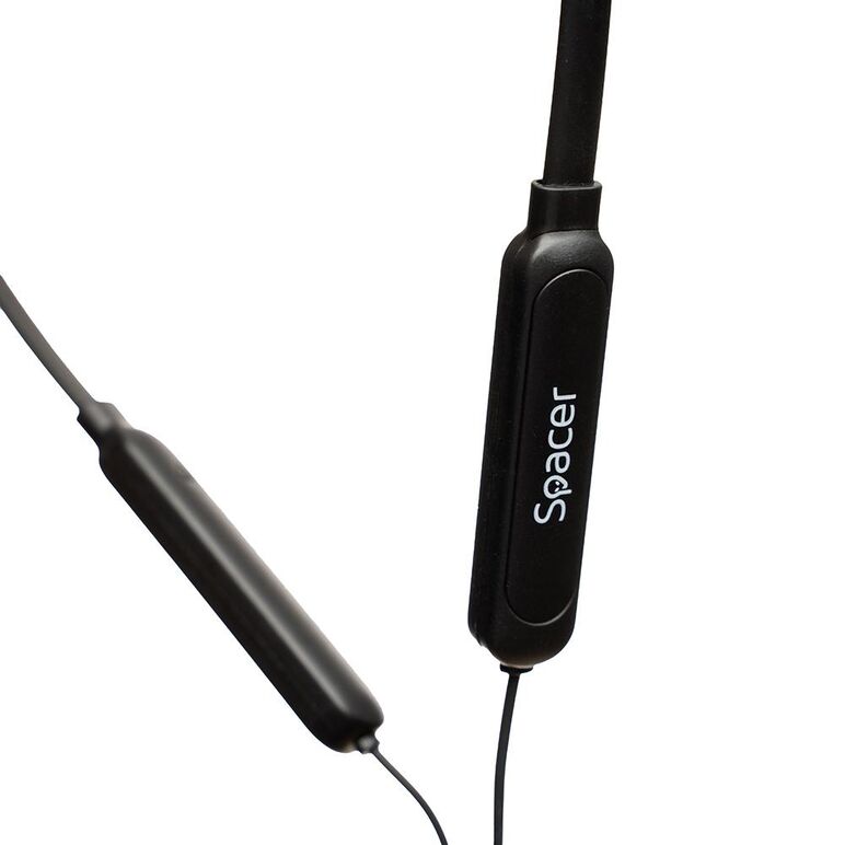 Casti spacer wireless, in ear, fir de legatura si prindere magnetica, microfon pe fir, bluetooth 5.0, autonomie de pana la 6 ore, timp de incarcare 2 ore, negru,  Casti audio | electropc.ro