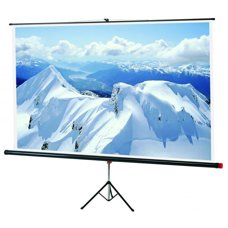 Ecran de proiectie cu trepied sopar superior, manual, podea, 240cm x 200cm, format 1:1, gri,  Videoproiectoare | electropc.ro