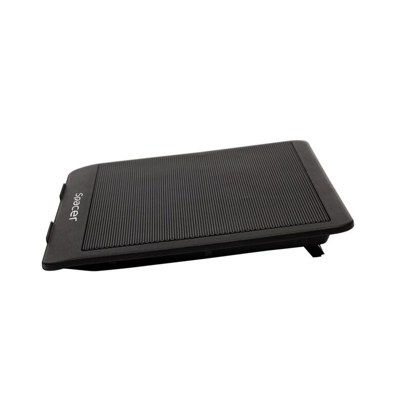 Stand laptop spacer sp-nc19 15.6", sita metal, fan 14cm, led albastru, negru,  Stand & Cooling pad | electropc.ro