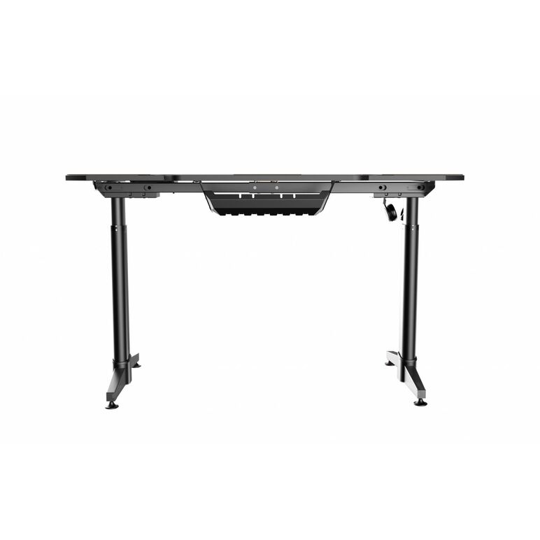 Birou gaming serioux eradiance, cu reglaj electric pe inaltime, inaltime ajustabila: 720 - 1230mm, material otel carbon laminat,  grosime 1.5mm, blat mdf invelit in fibra de carbon, dimensiuni blat: 1400*660*18mm, mousepad pe intreaga suprafata a blatului,  Birouri gaming | electropc.ro