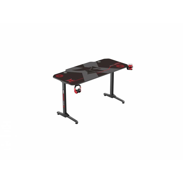 Birou gaming serioux radiance, material  otel carbon laminat, grosime 1.5mm, blat mdf invelit in fibra de carbon, dimensiuni blat: 1400*660* 15mm, mousepad pe intreaga suprafata a blatului(rezistent la apa), dimensiuni mouse pad: 1400*660*2mm, suport cast,  Birouri gaming | electropc.ro