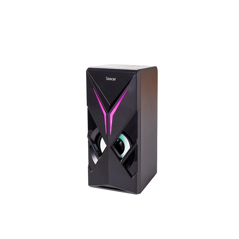 Boxe spacer gaming 2.1, 14w rms ( 2x3w + 8w), bluetooth, telecomanda wireless, control volum, subwoofer lemn mdf, 220v alimentare, usb/sd/aux/radio fm, negru,  Sisteme audio | electropc.ro