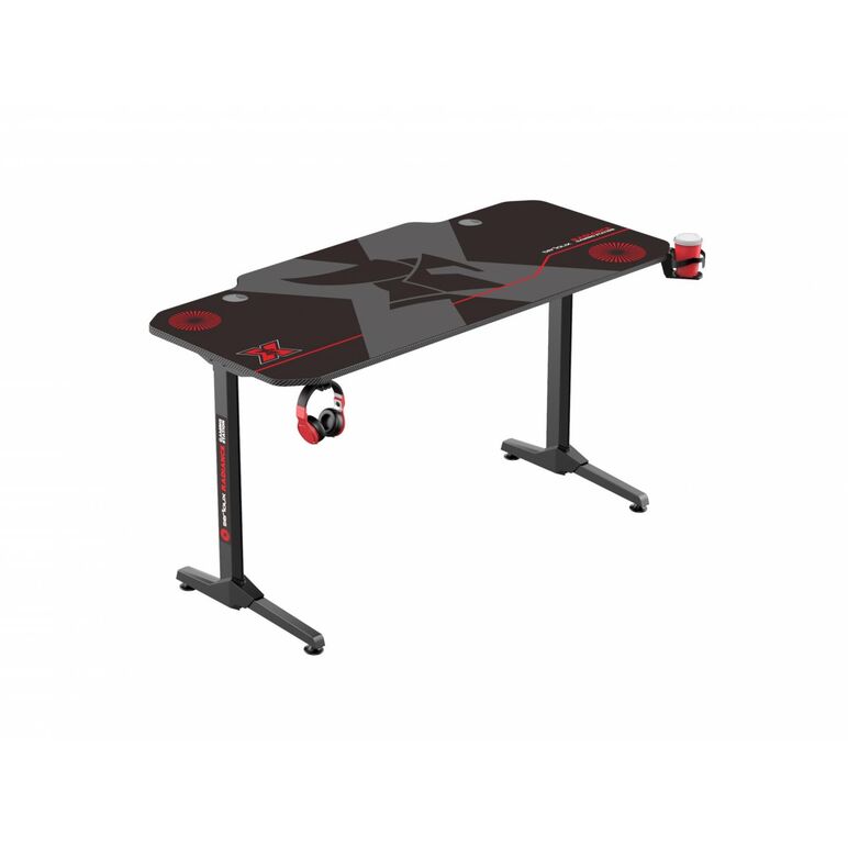Bundle scaun gaming torin txt + birou gaming radiance red; scaun torin, ajustabil, material textil, piston pe gaz, manere reglabile, baza stea cu 5 picioare, greutate maxima admisa 150kg, perne detasabile,  rosu; birou gaming  radiance, material  otel car,  Birouri gaming | electropc.ro