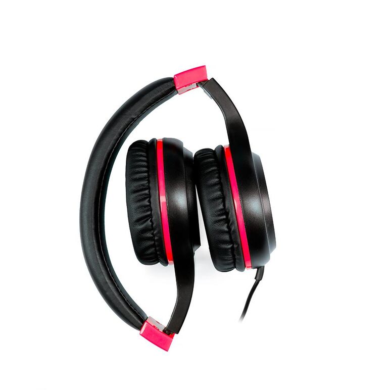 Casti cu micr. spacer pearl red, cu fir, multimedia,  2x jack 3.5mm, microfon pe fir, driver 40mm, 20hz - 20000hz, pliabile, 1.8m, negru si rosu,  Casti audio | electropc.ro