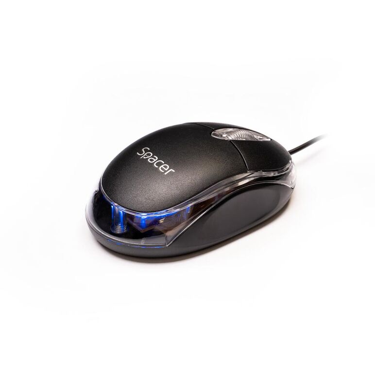 Mouse spacer, pc sau nb, cu fir, usb, optic, 800 dpi, butoane/scroll 3/1, negru, spmo-080,  Mouse | electropc.ro
