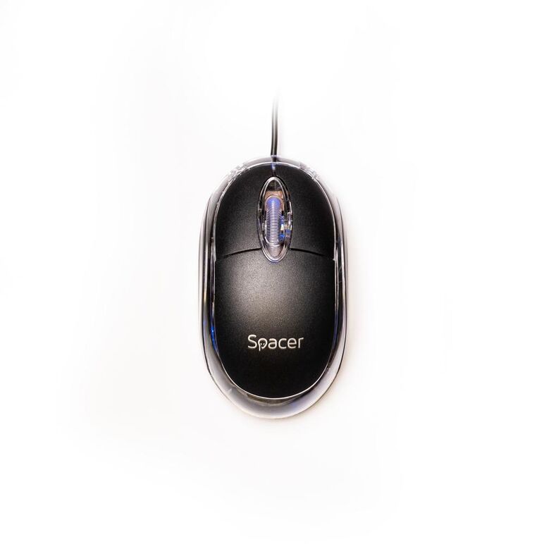 Mouse spacer, pc sau nb, cu fir, usb, optic, 800 dpi, butoane/scroll 3/1, negru, spmo-080,  Mouse | electropc.ro