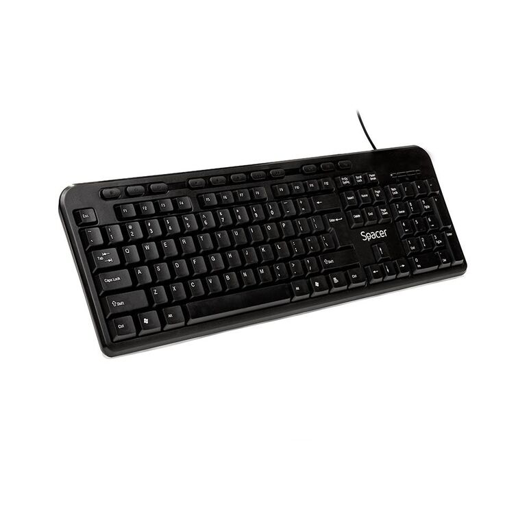 Tastatura spacer spkb-169 cu fir, usb, multimedia, 104 taste + 11 taste multimedia, anti-spill, negru,  Tastaturi | electropc.ro