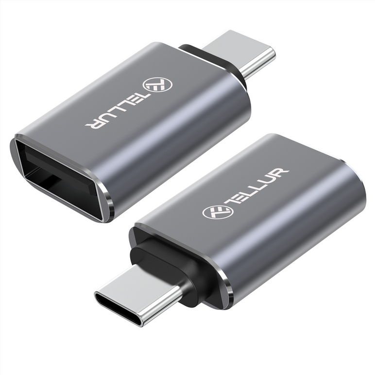 Adaptor usb-c la usb-a tellur, 3a, viteze de transfer de pana la 10gbps, gri,  Cabluri periferice | electropc.ro