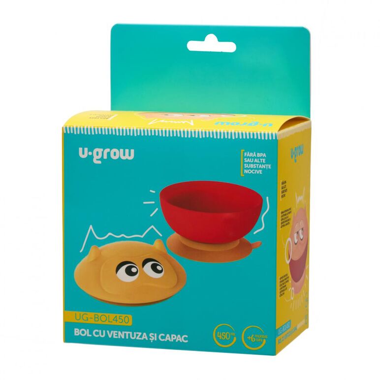 Bol cu ventuza si capac 450 ml,  Articole hranire bebelusi | electropc.ro