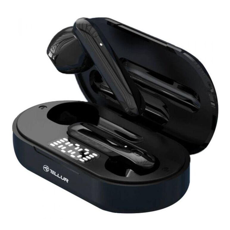 Casti bluetooth tellur flip true wireless, negru,  Casti audio | electropc.ro
