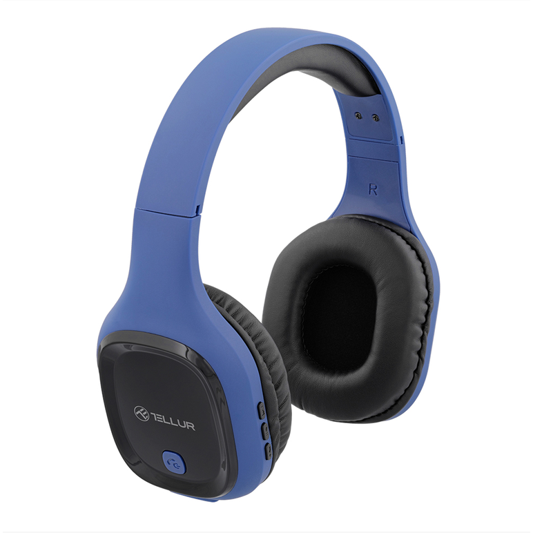 Casti over-ear bluetooth tellur pulse, microfon, albastru,  Casti audio | electropc.ro
