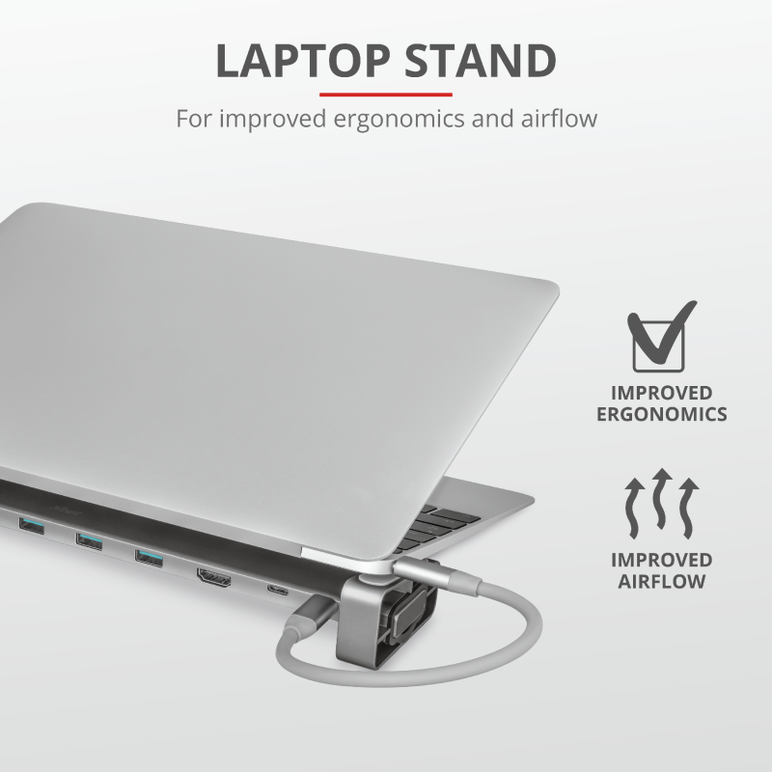 Dock usb trust dalyx, 10 porturi usb-c, aluminiu,  Hub-uri USB | electropc.ro