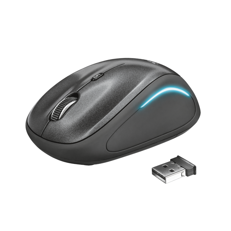 Mouse fara fir trust yvi fx wireless mouse - negru  specifications general height of main product (in mm) 95 mm width of main product (in mm) 57 mm depth of main product (in mm) 40 mm total weight 84 g formfactor compact ergonomic design no  connectivity ,  Mouse | electropc.ro