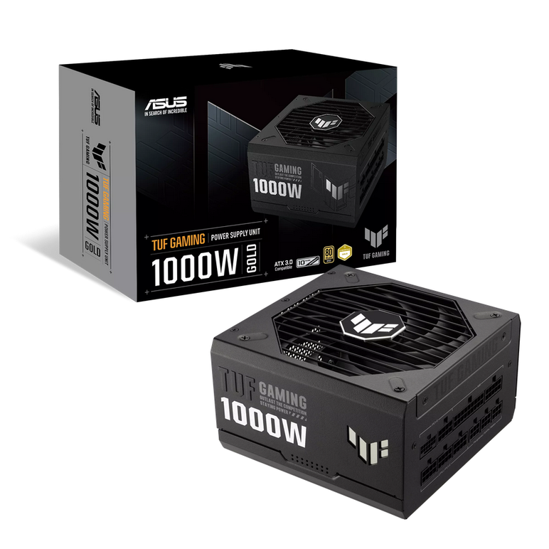 Sursa asus tuf gaming 1000w gold   intel form factor atx12v atx 3.0 yes dimensions 150 x 150 x 86 mm efficiency 80plus gold protection features opp/ovp/uvp/scp/ocp/otp hazardous materials rohs ac input range 100-240vac dc output voltage +3.3v +5v +12v -12,  Surse PC | electropc.ro