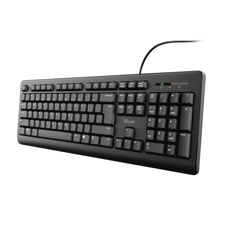 Tastatura trust primo, wired, negru,  Tastaturi | electropc.ro