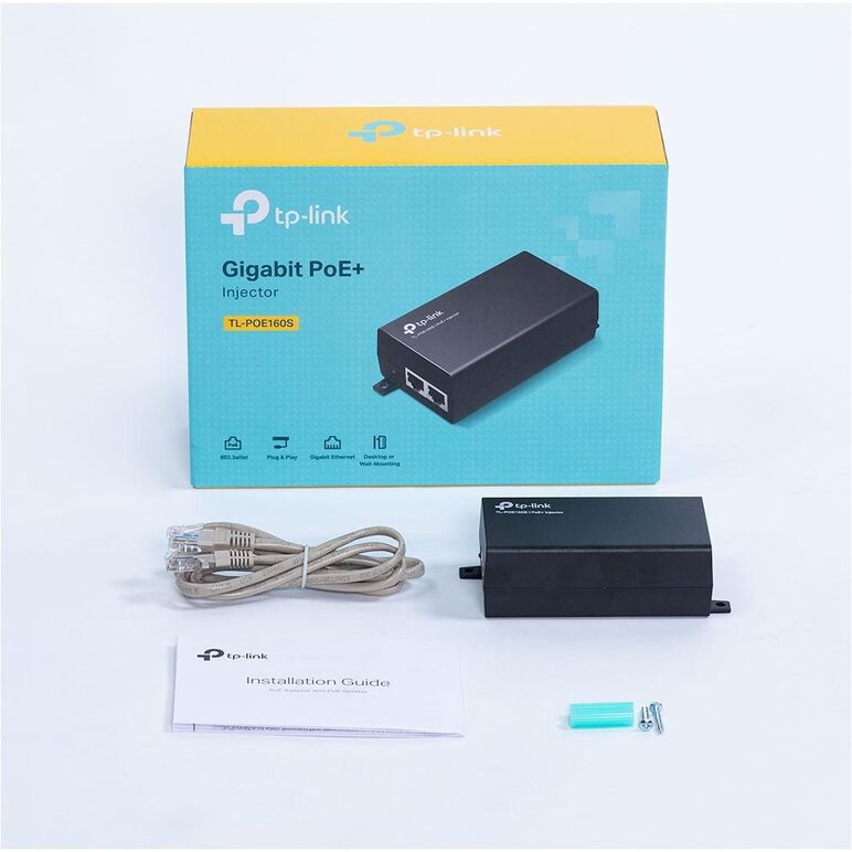 Tp-link, poe+ injector, tl-poe160s, standarde si protocoale: ieee802.3i, ieee802.3u, ieee802.3ab, ieee802.3af, ieee802.3at, interfata: 1 10/100/1000mbps rj45 data-in port, 1 10/100/1000mbps rj45 power+data-out port, dimensiuni: 125 × 59.4 × 36.8 mm.,  Accesorii switch-uri | electropc.ro