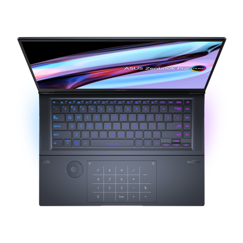Laptop asus zenbook pro, ux7602zm-me045x, 16.0-inch, touch screen, 4k (3840 x 2400) oled 16:10, i9- 12900h, 32gb lpddr5 on board, 2tb, intel(r) iris xe graphics, tech black, windows 11 pro, 2 years,  Laptopuri | electropc.ro