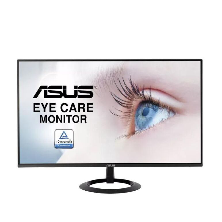 Monitor 27" asus vz27ehe, 16:9, fhd 1920* 1080, ips, 178/ 178, 250 cd/ mp, 1000:1, 1ms mprt, 75 hz, flicker-free, freesync, low blue light, eye care+ technology, hdmi, vga, earphone jack, vesa 75* 75, kensington lock, culoare negru,  Monitoare LED | electropc.ro