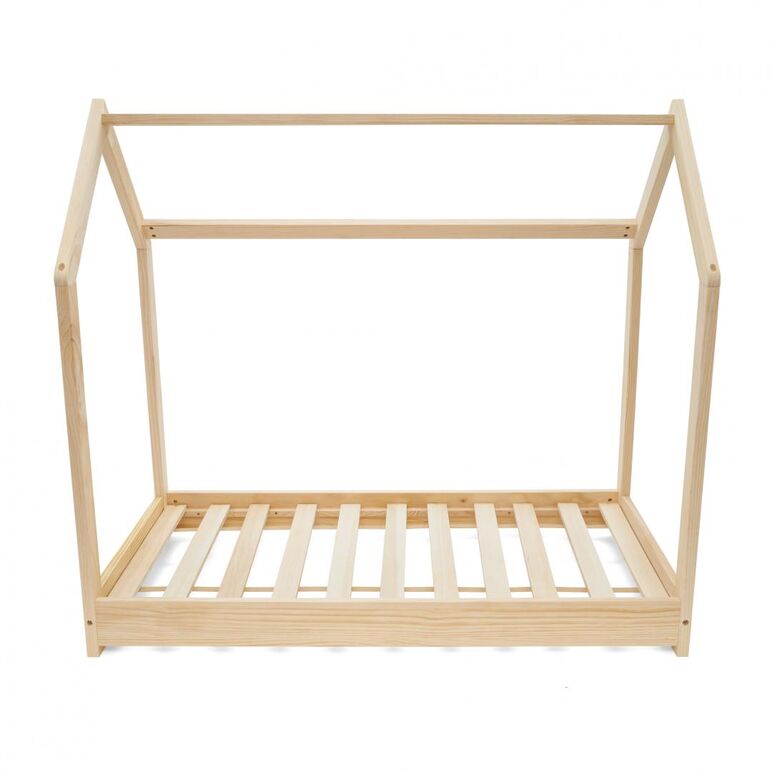 Pat casuta, natur, 140x70,  Mobilier camera copii | electropc.ro