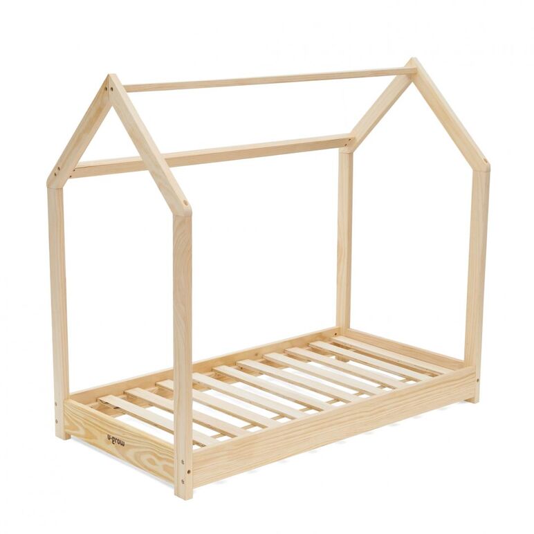 Pat casuta, natur, 140x70,  Mobilier camera copii | electropc.ro