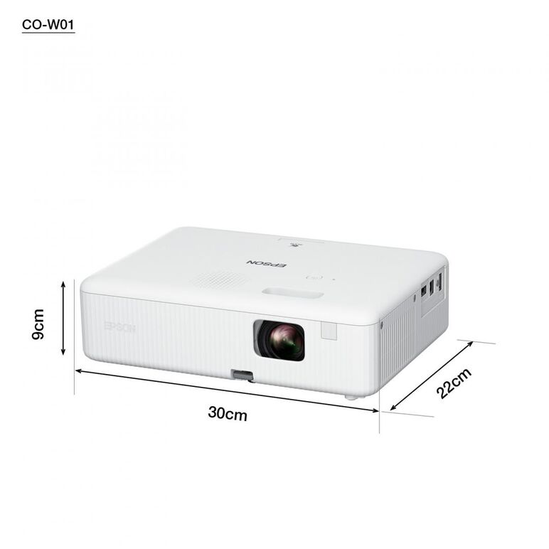Proiector epson co-w01, 3lcd, 3.000 lumeni/ 2.000 ecomode, wxga, hd ready, 16:10, lampa 6.000 ore/ 12.000 ore economy mode, corectie ± 30, zoom 1- 1.35, dimensiune maxima imagine 378", distanta maxima de proiectie 10.4 m, hdmi 1.4, usb 2.0-a, usb 2.0 type,  Videoproiectoare | electropc.ro