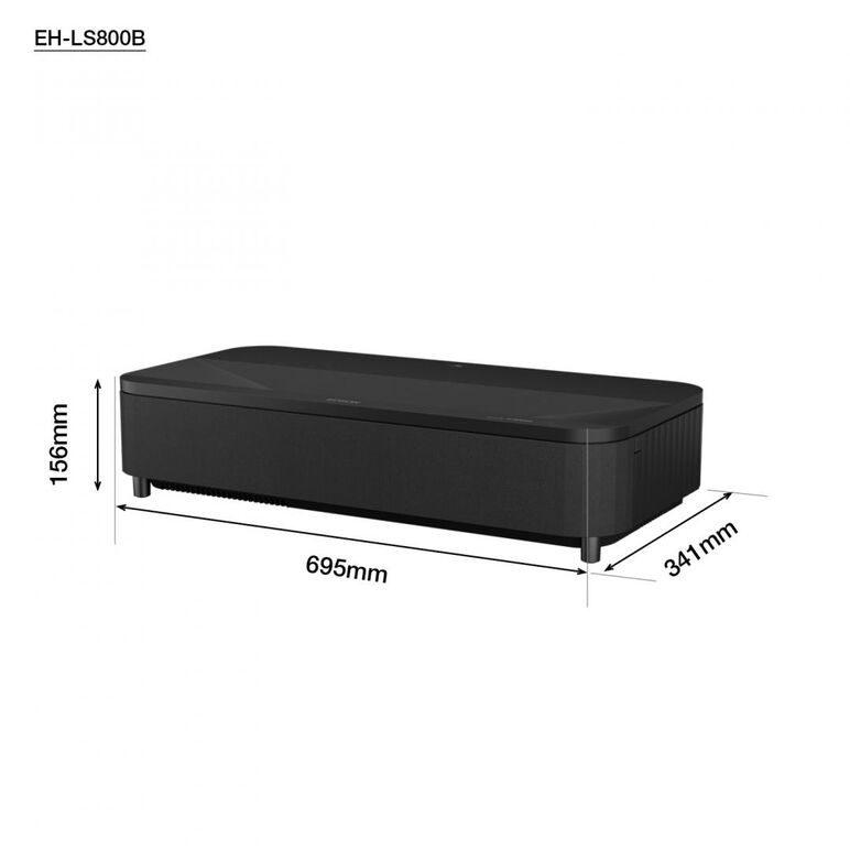 Proiector epson eh-ls800b, 3lcd, 4.000 lumeni, 4k pro-uhd, 16:9, 2.500.000:1, laser 20.000 ore, hdr10, hlg, zoom 1- 2,5, dimensiune maxima imagine 150", 3* usb 2.0-a, usb 2.0 type b (service only), wireless lan ieee 802.11a/b/g/n/ac, jack plug out, blueto,  Videoproiectoare | electropc.ro