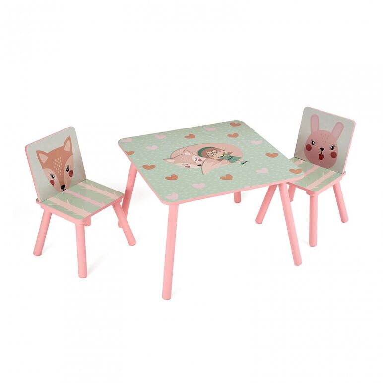 Set 2 scaune +birou pink forest ugmbs06-pkf,  Mobilier camera copii | electropc.ro