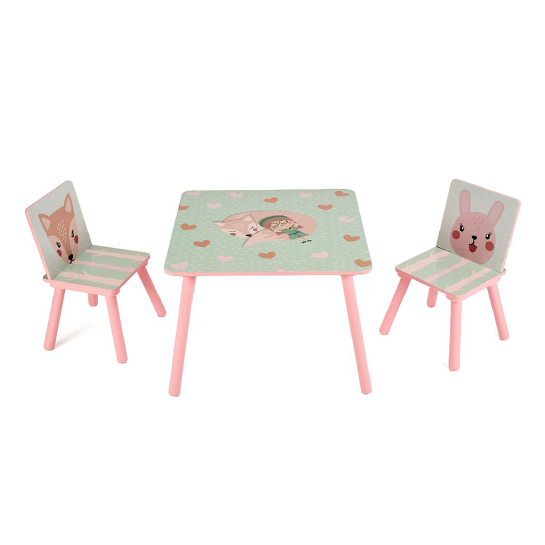 Set 2 scaune +birou pink forest ugmbs06-pkf,  Mobilier camera copii | electropc.ro