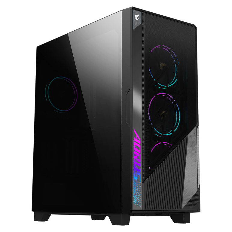 Carcasa aorus c500 glass mid tower, fara sursa, mini itx / micro atx / atx / e-atx, 2x 3.5"/2.5" drive bay, 2x 2.5" drive bay, negru,  Carcase | electropc.ro