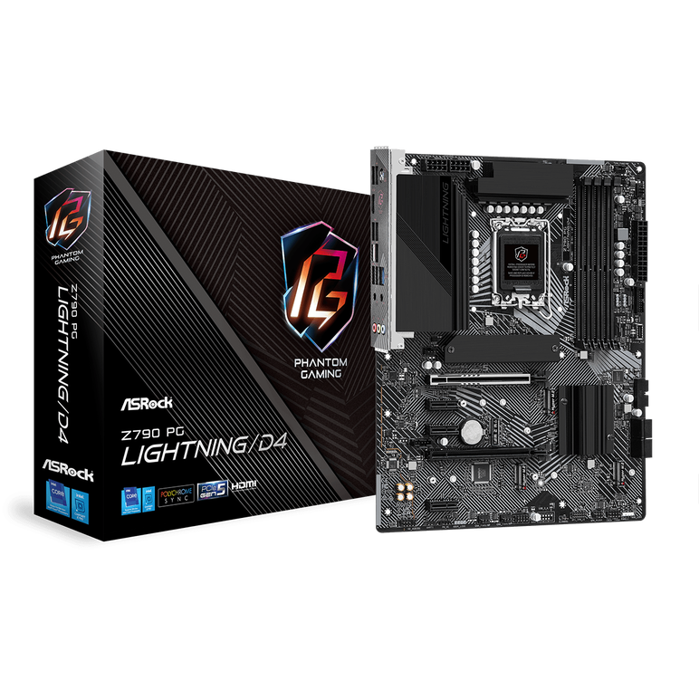 Placa de baza asrock z790 pg lightning lga 1700, 4x ddr4, 1x hdmi 2.1, 1x edp 1.4, 2x pcie x16, 3x pcie 3.0 x1, 3x m.2, 4x sata, 2.5 gigabit lan, atx,  Placi de baza | electropc.ro