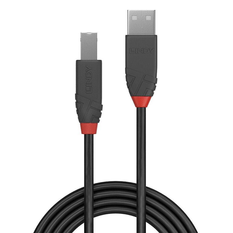 Cablu lindy 0.2m usb 2.0 tip a la tip b, anthra line,  Cabluri periferice | electropc.ro
