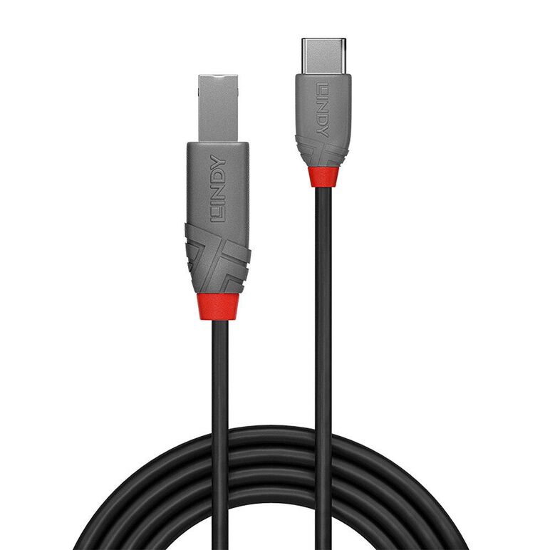Cablu lindy 1m usb 2.0 tip a la tip b, anthra line,  Cabluri periferice | electropc.ro