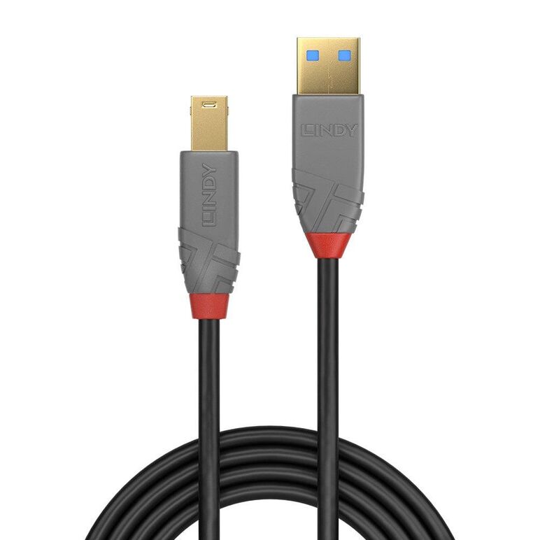 Cablu lindy ly-36744, usb 3.0 typ a to b, 5m, anthra line,  Cabluri periferice | electropc.ro