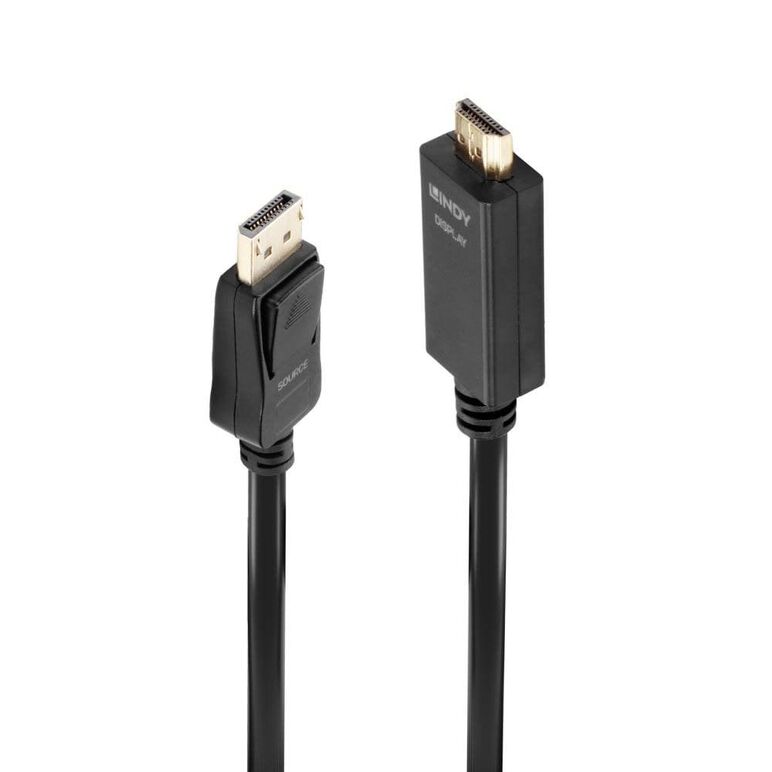 Cablu lindy ly-36924, displayport to hdmi 10.2g, 5m, negru,  Cabluri video | electropc.ro