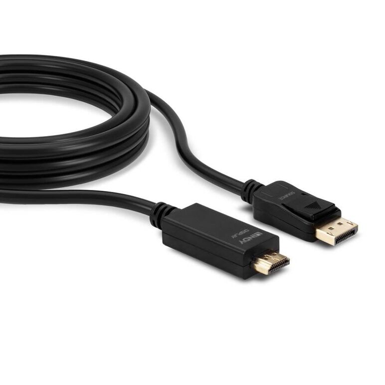 Cablu lindy ly-36924, displayport to hdmi 10.2g, 5m, negru,  Cabluri video | electropc.ro